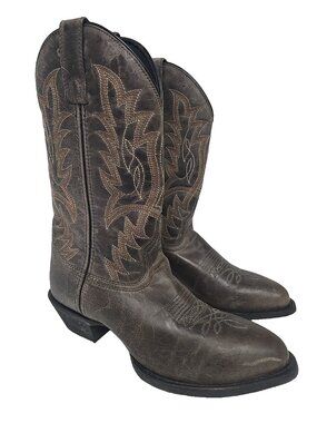 Laredo Men's 68498 12" Weller Round Toe Cowboy Western Boot Grey Size 9D